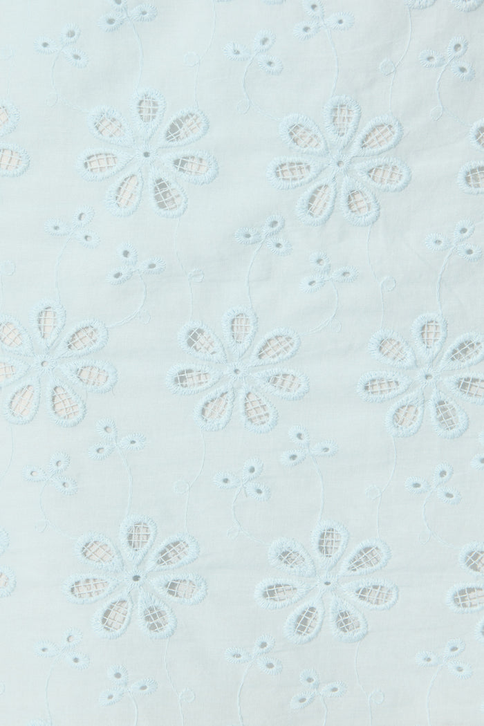 Evani Sundress in Pale Blue Cotton Broderie fabric