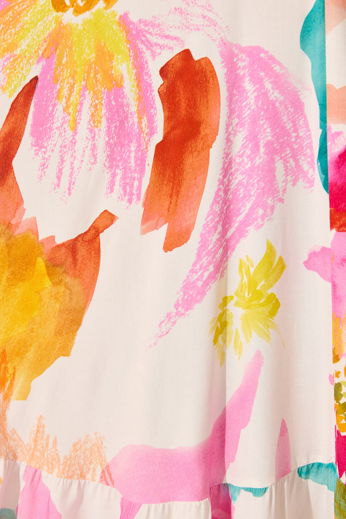 Nevada Maxi Dress in Blush and Multi Floral fabric