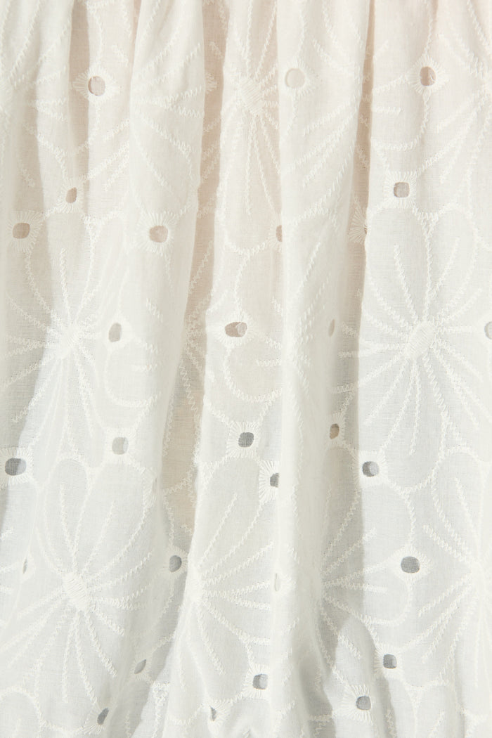 Tahlie Top in White Broderie Cotton fabric