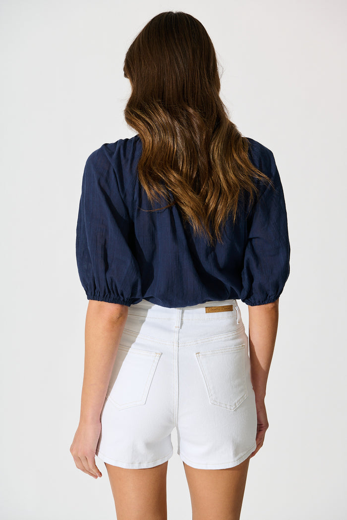 Hadleigh Short in White Denim back