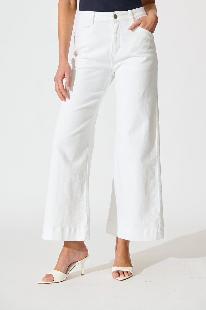 Torin High Rise Wide Leg Jean In White Denim front