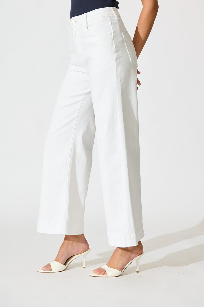 Torin High Rise Wide Leg Jean In White Denim side