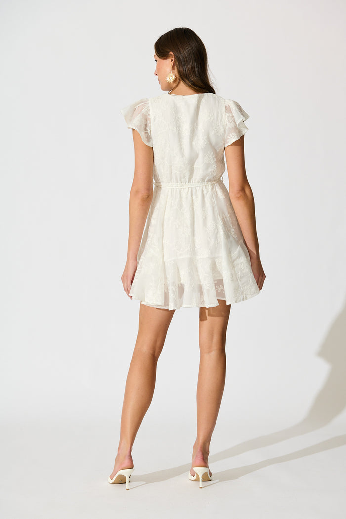 Embroidered Grace Dress in White back