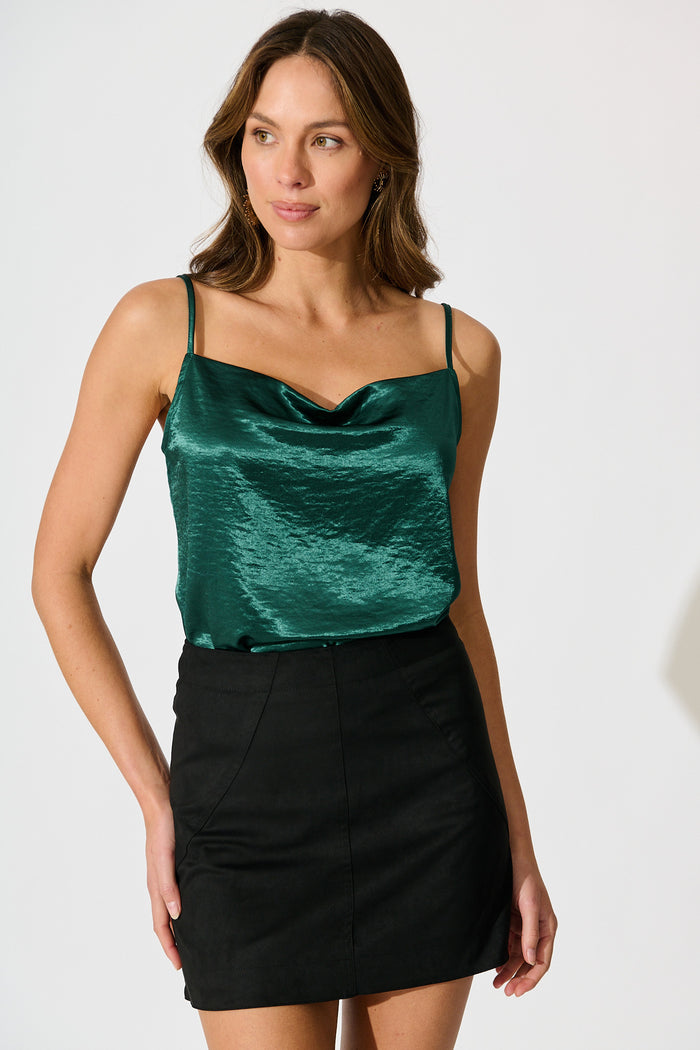 Arya Skirt in Black Suedette front