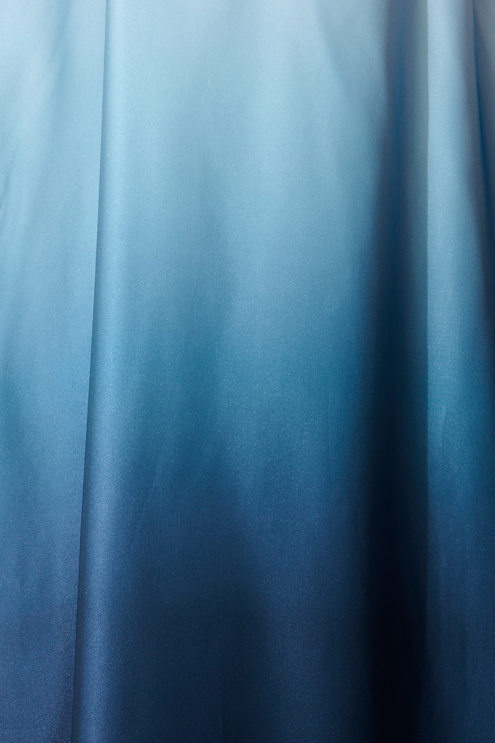 Ombre Muse Maxi Sundress in Blue Satin fabric