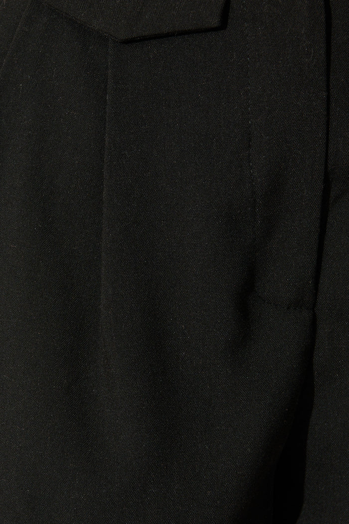 Leonora Short in Black Linen Blend fabric