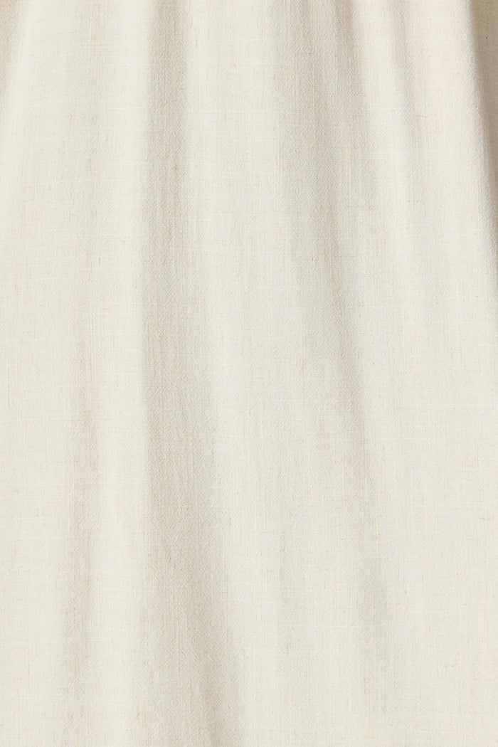 Ismaria Midi Dress in Oatmeal Linen Blend fabric