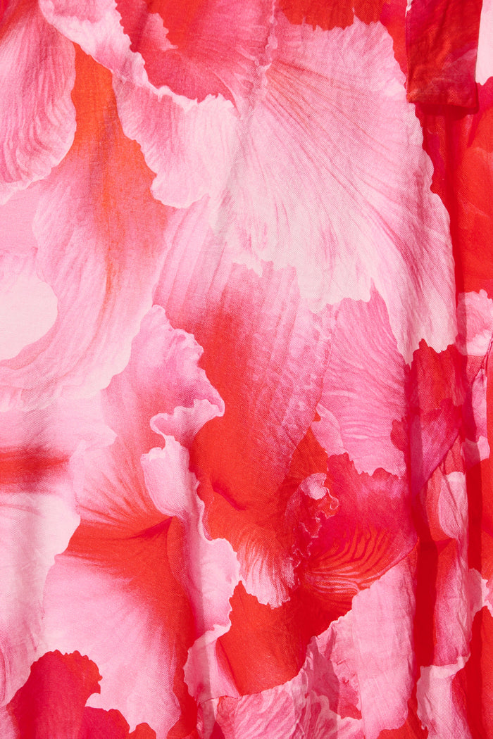 Lois Maxi Dress in Pink Watercolour Floral fabric