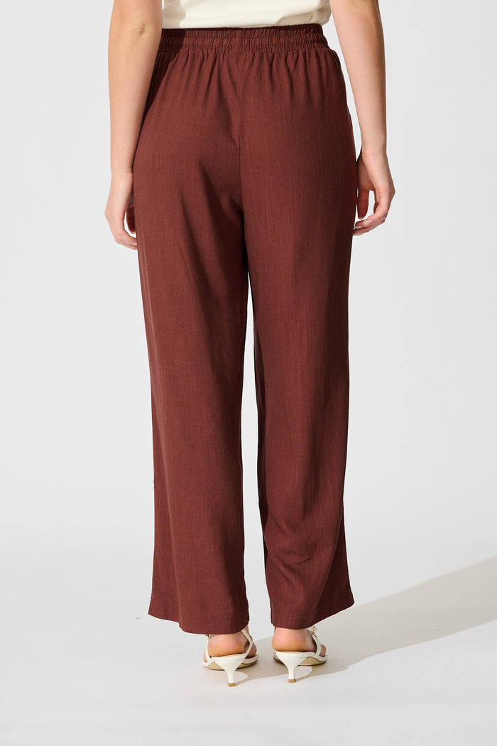 Natural Form Pant in Chocolate Cotton Linen back