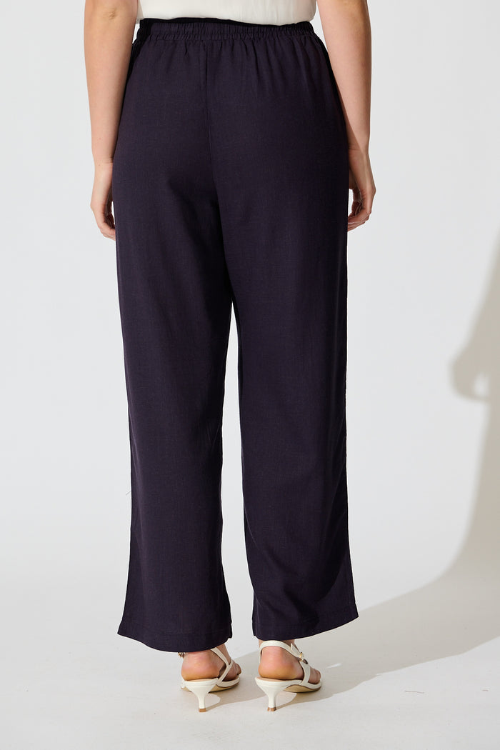 Natural Form Pant in Navy Cotton Linen back