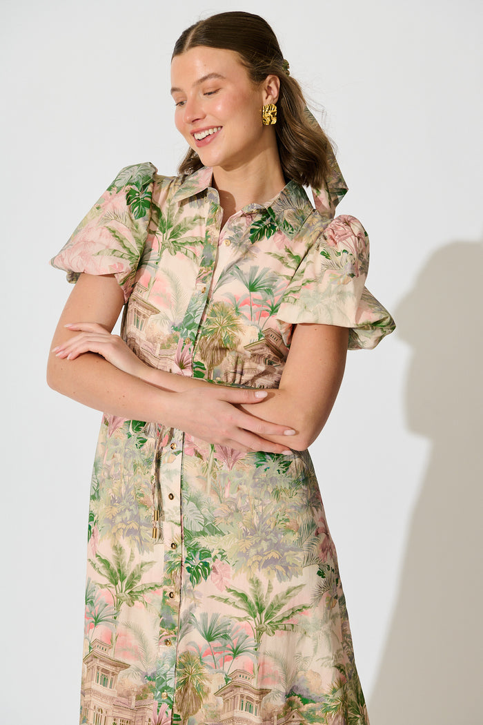 palm tree dress Petal and Pup Women's Harriet Off Shoulder Maxi Dress main image 1