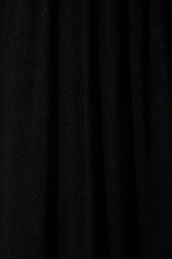 Ismaria Midi Dress in Black Linen Blend fabric