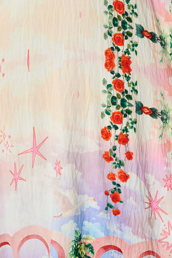 Willa Maxi Sundress in Red Rose Conversational Print fabric