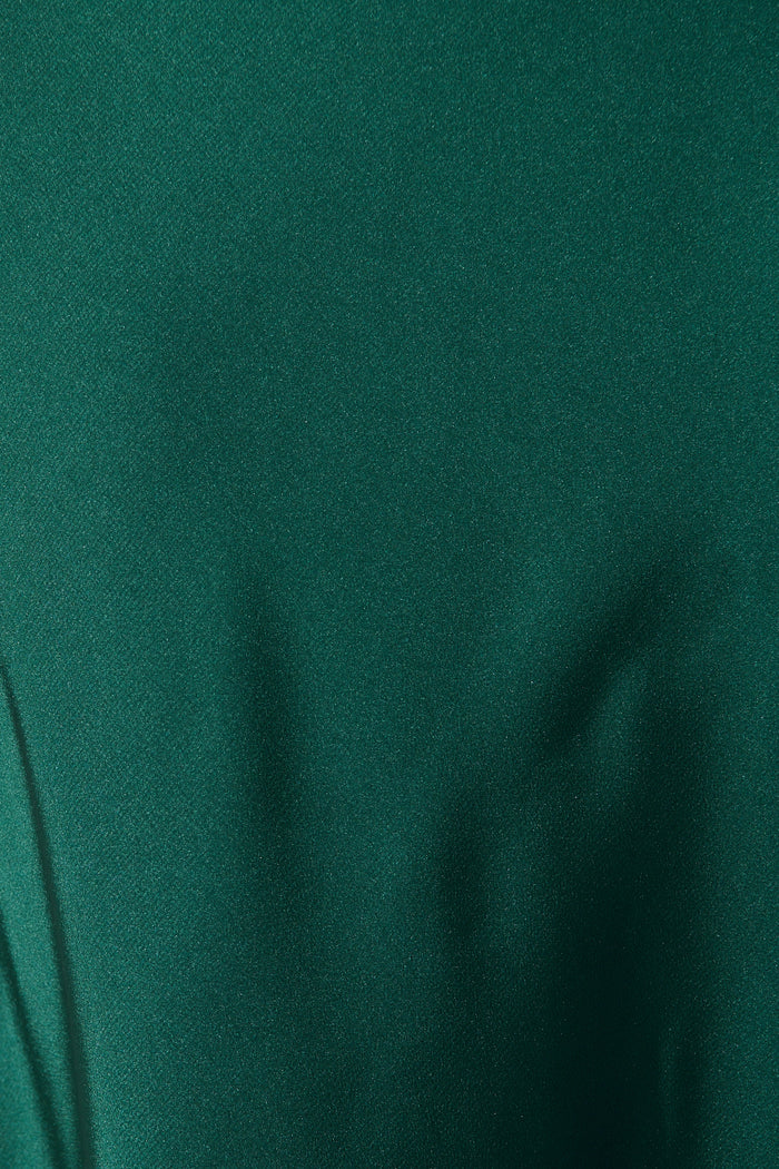 Satin Dream Midi Dress in Emerald Satin fabric
