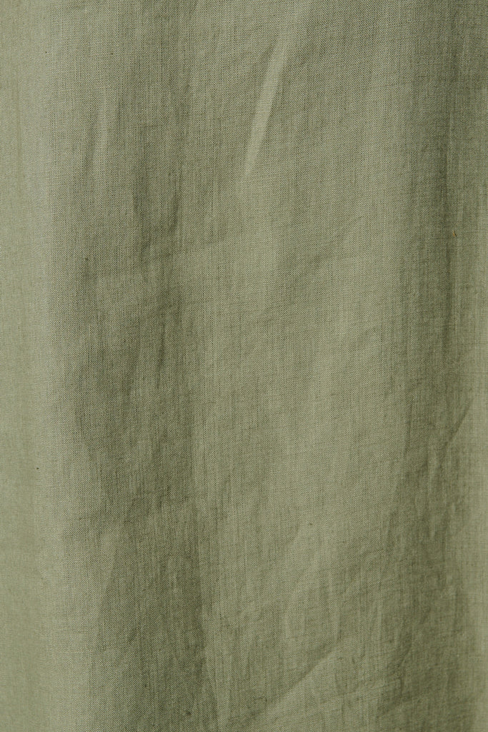 PRE ORDER Island Dreamer Dress in Khaki Linen fabric