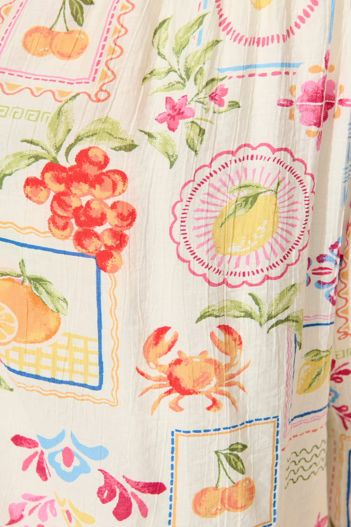 Adelphia Short in Cream Multi Postcard Print fabric
