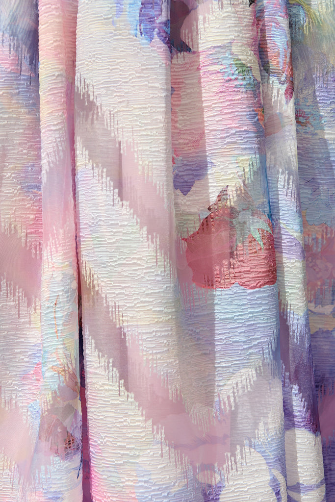 Pure Luxe Maxi Dress in Multi Purple Organza fabric