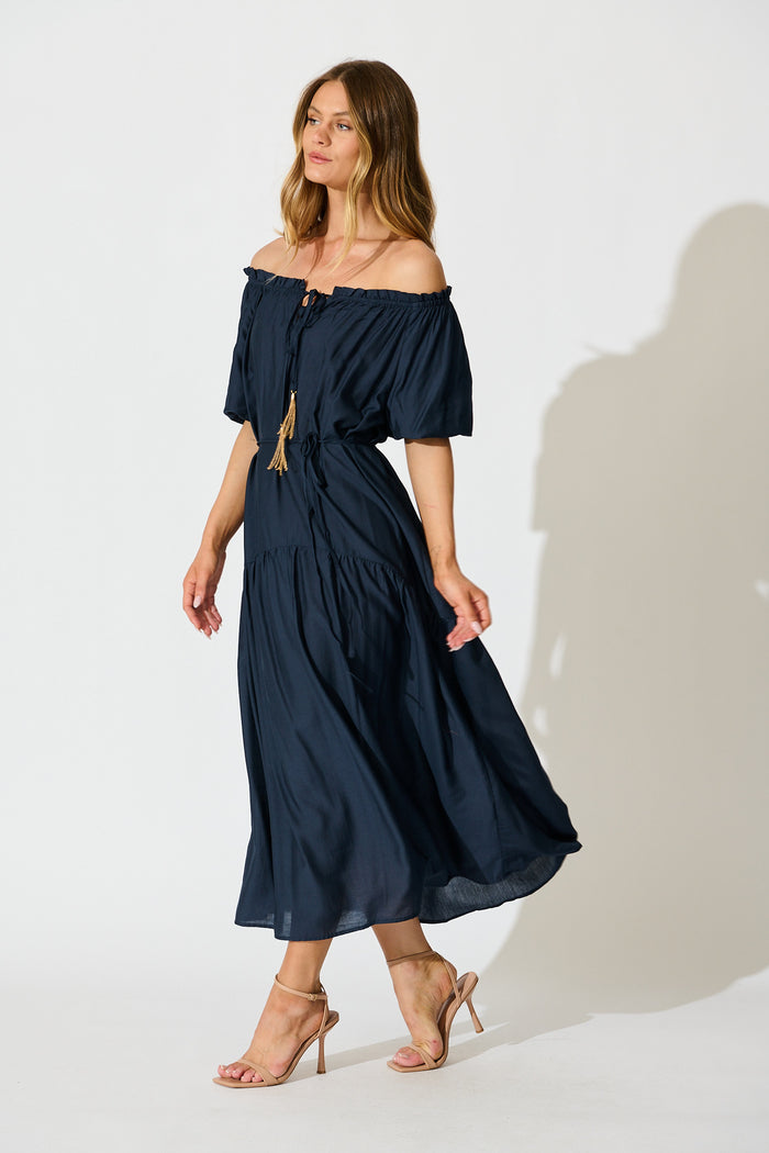 Elliya Maxi Dress In Navy side