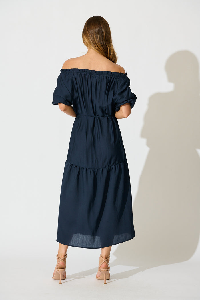 Elliya Maxi Dress In Navy back