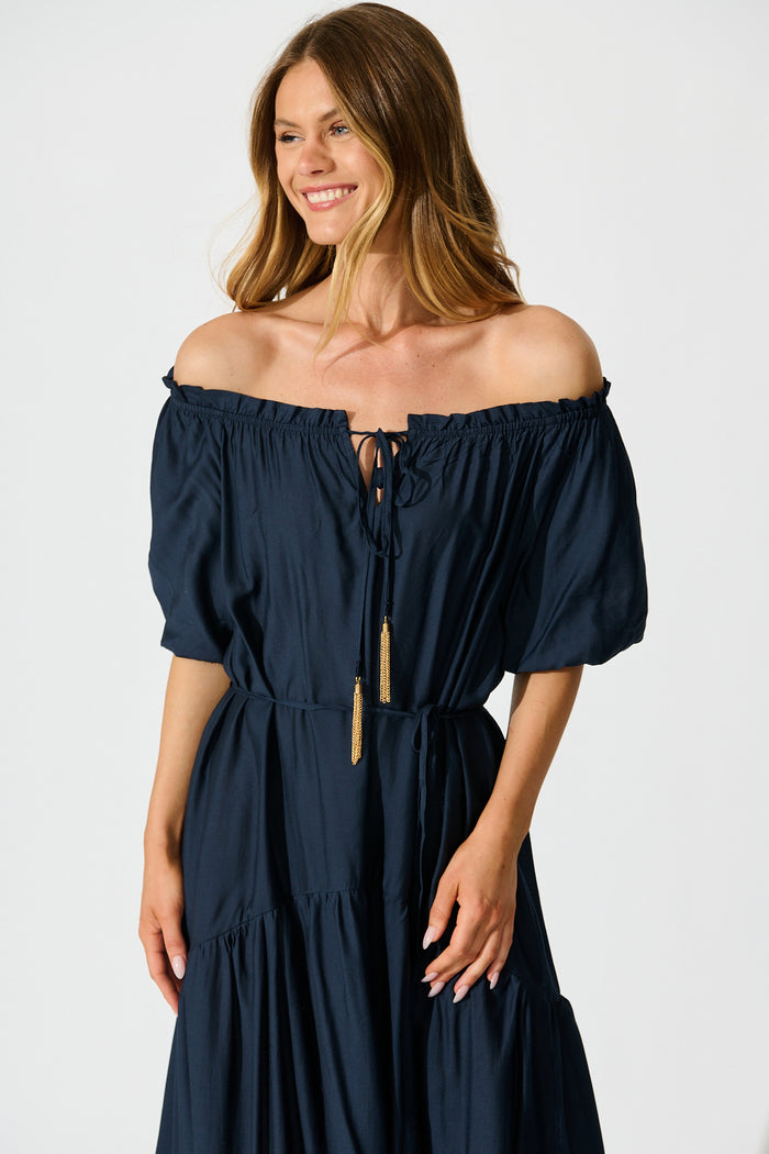 Elliya Maxi Dress In Navy front