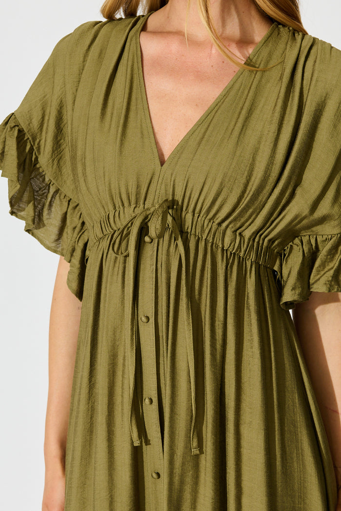 Rue Maxi Dress In Khaki detail