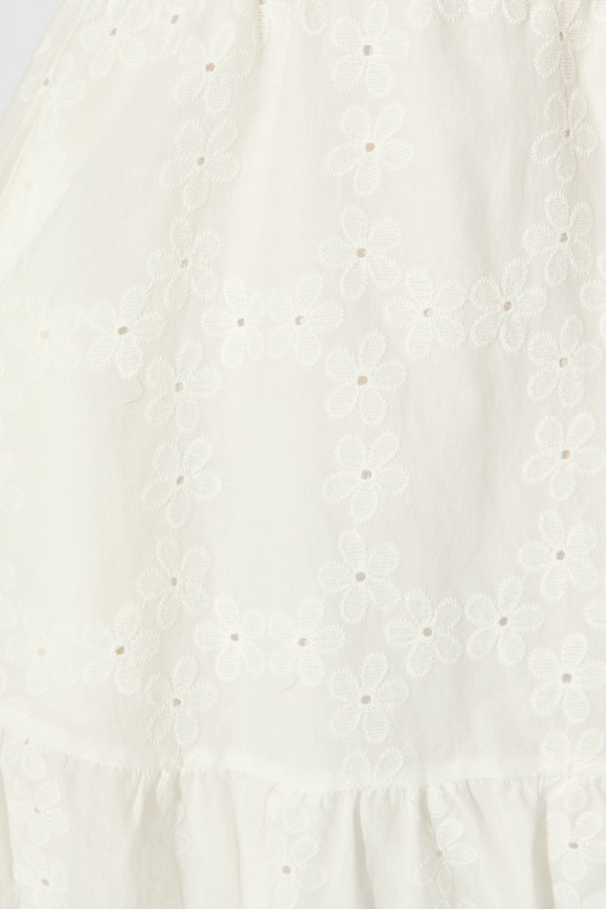 Rio Dress in White Embroidery Cotton fabric