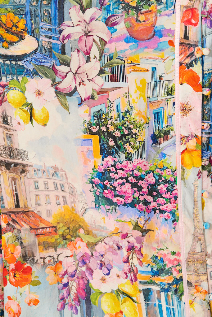 Milliana Midi Dress in Mediterranean Floral Print fabric