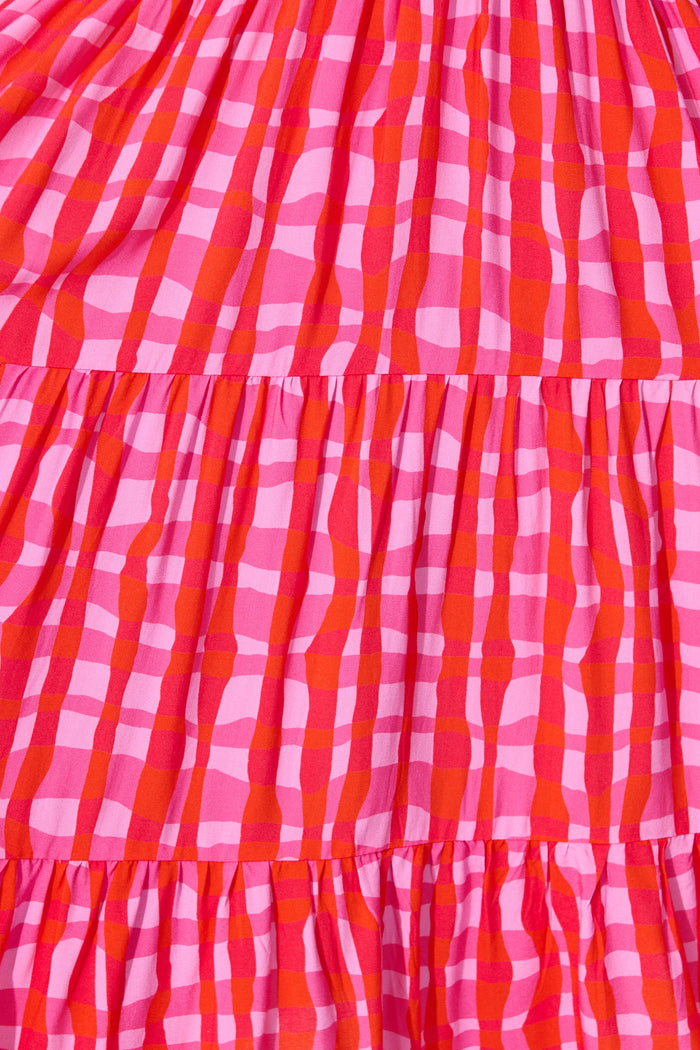 Echo Dress in Multi Pink Gingham fabric