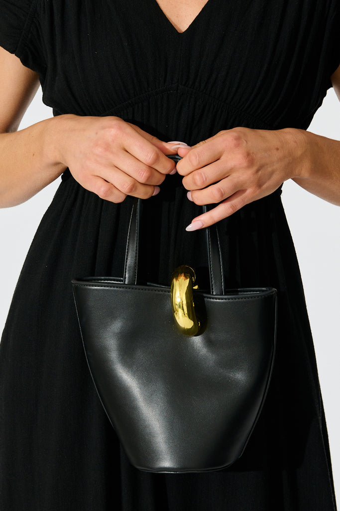 Bambi Bag in Black on model front crop