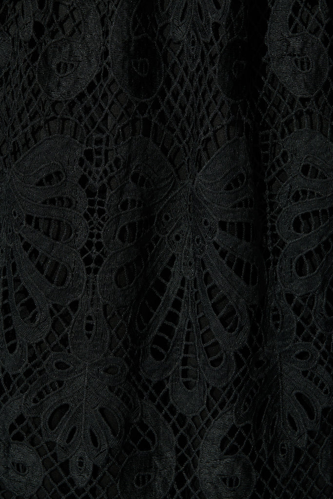 Serene Melody Lace Maxi Dress In Black fabric
