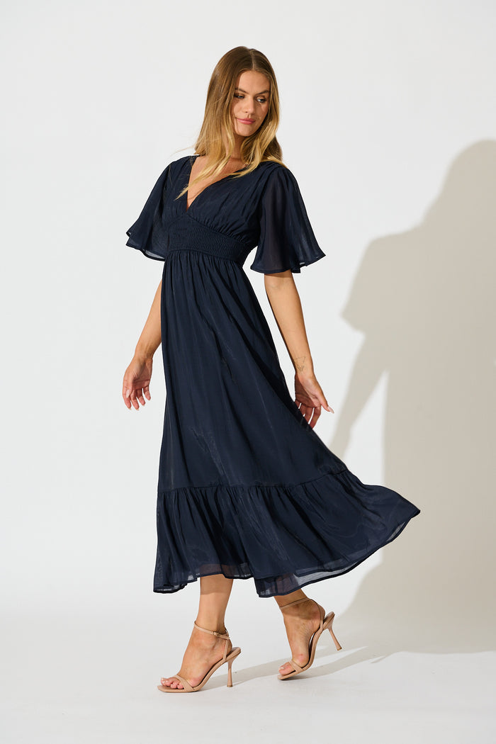 Poesy Maxi Dress in Navy side