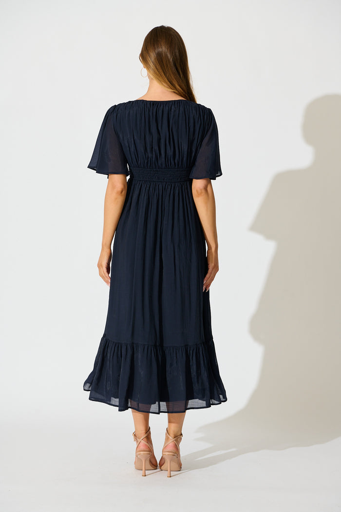 Poesy Maxi Dress in Navy back