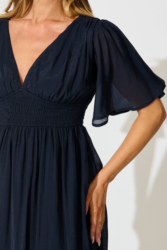Poesy Maxi Dress in Navy detail