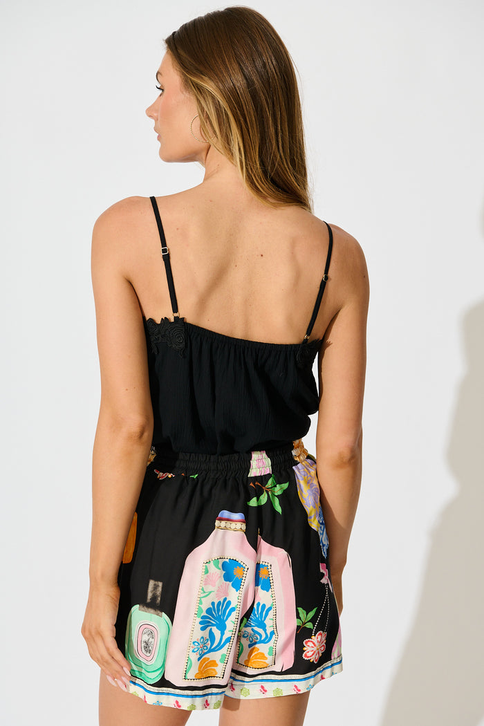Kamilia Short in Black Multi Print back