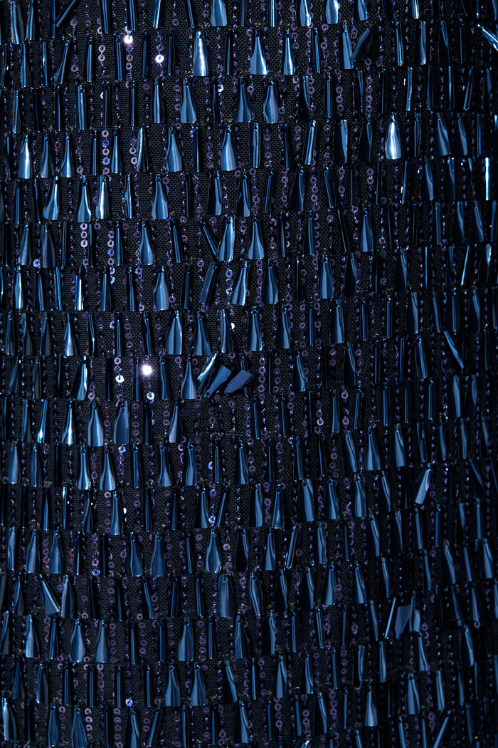 Disco Fever Dress in Navy Sequin fabric