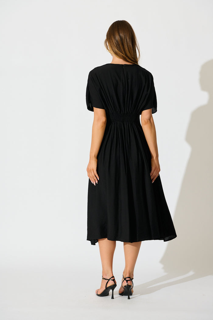 Elegance Echo Maxi Dress in Black back