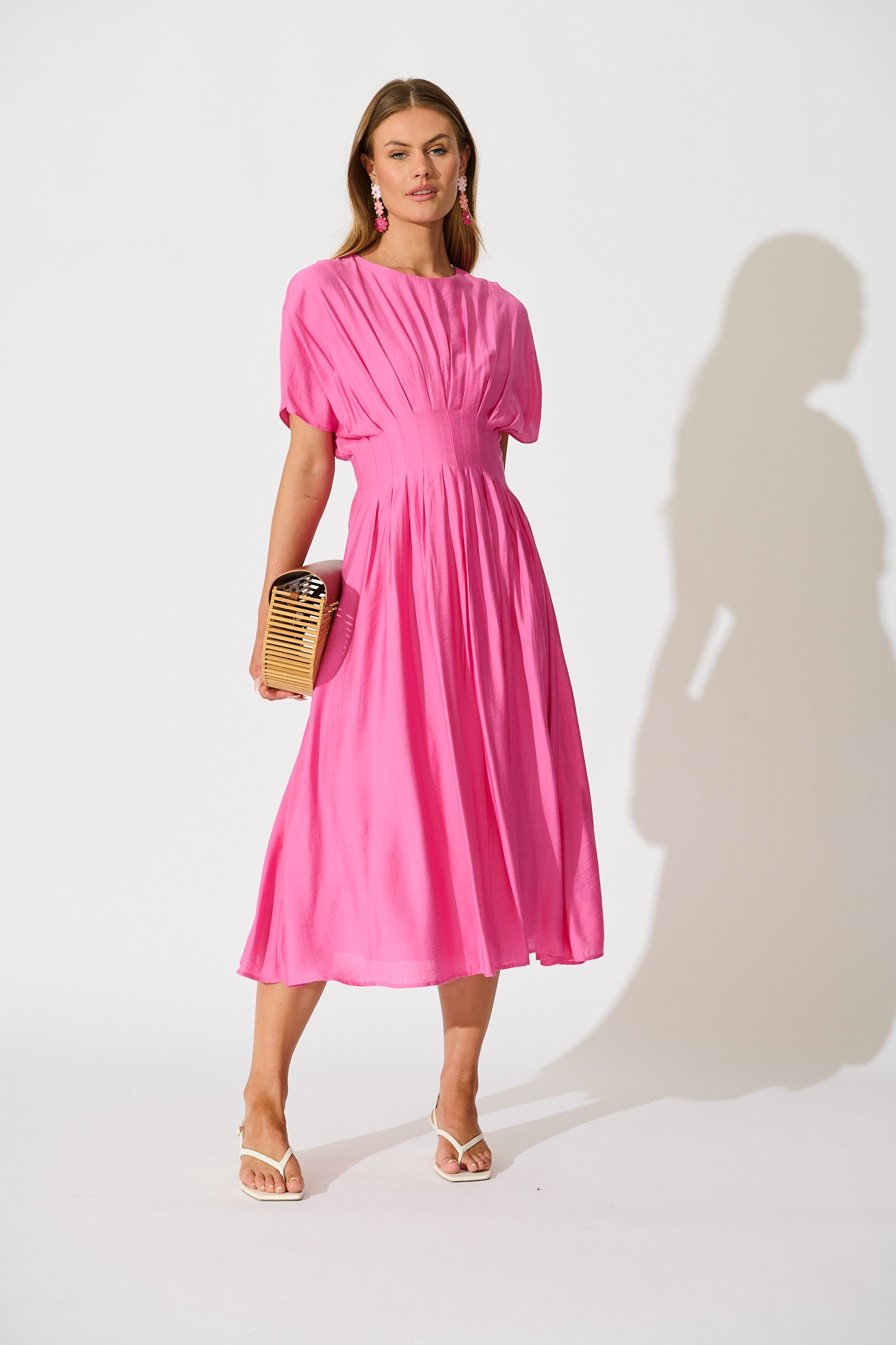 Elegance Echo Maxi Dress in Pink full length