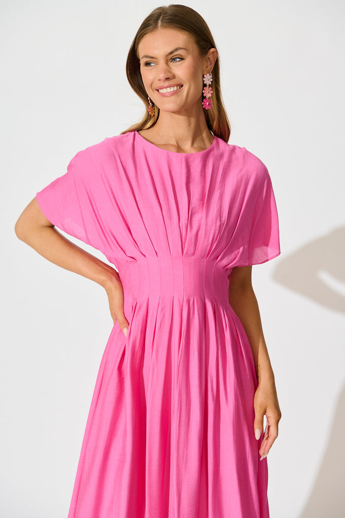 Elegance Echo Maxi Dress in Pink front