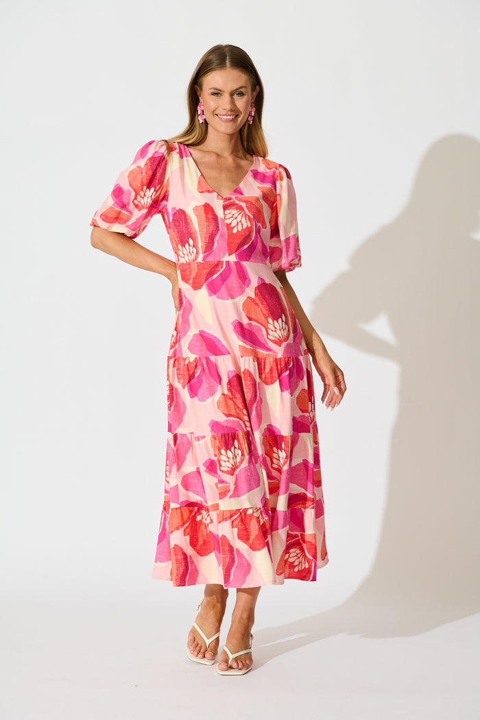 Flora Haven Maxi Dress in Multi Blush Floral | St Frock Flora Haven Maxi Dress in Multi Blush Floral | St Frock