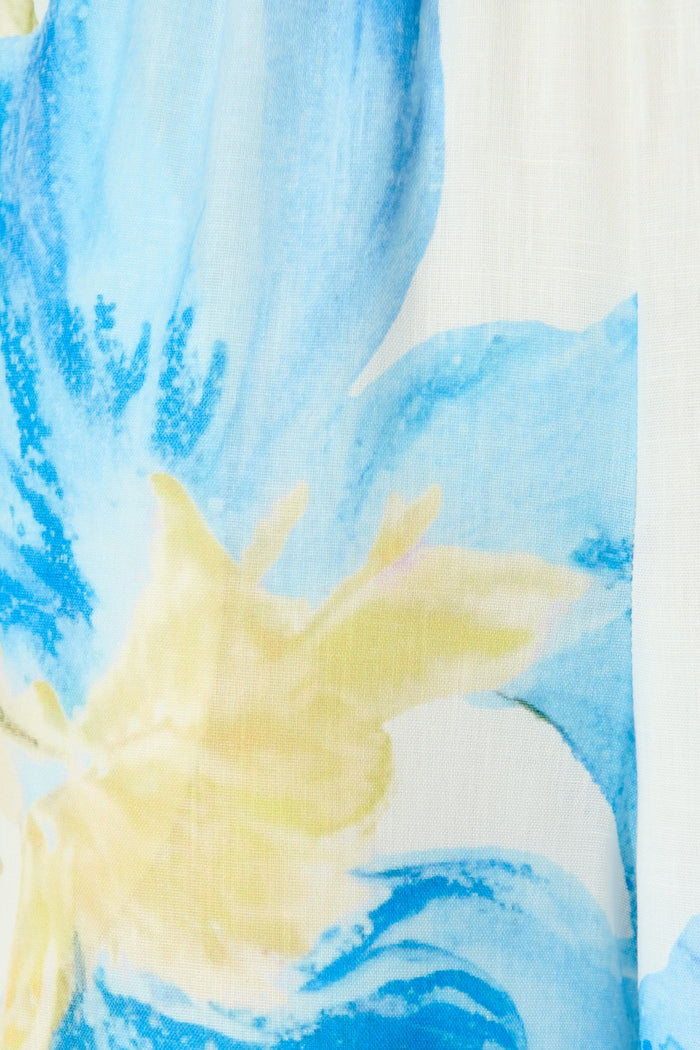 Isolde Pant in Blue Floral fabric