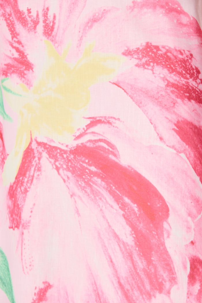 Mireya Maxi Skirt in Pink Floral fabric