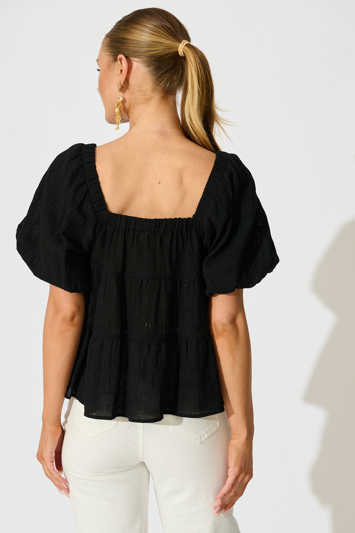 Carlene Top in Black Cotton back