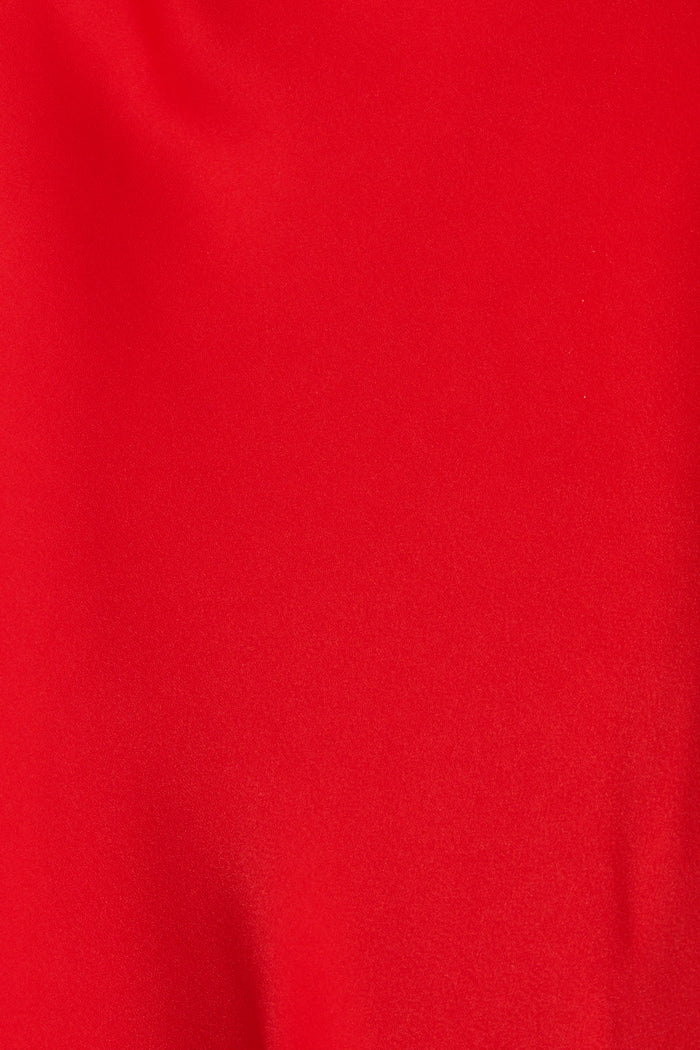 Cressida Maxi Skirt in Red Satin fabric