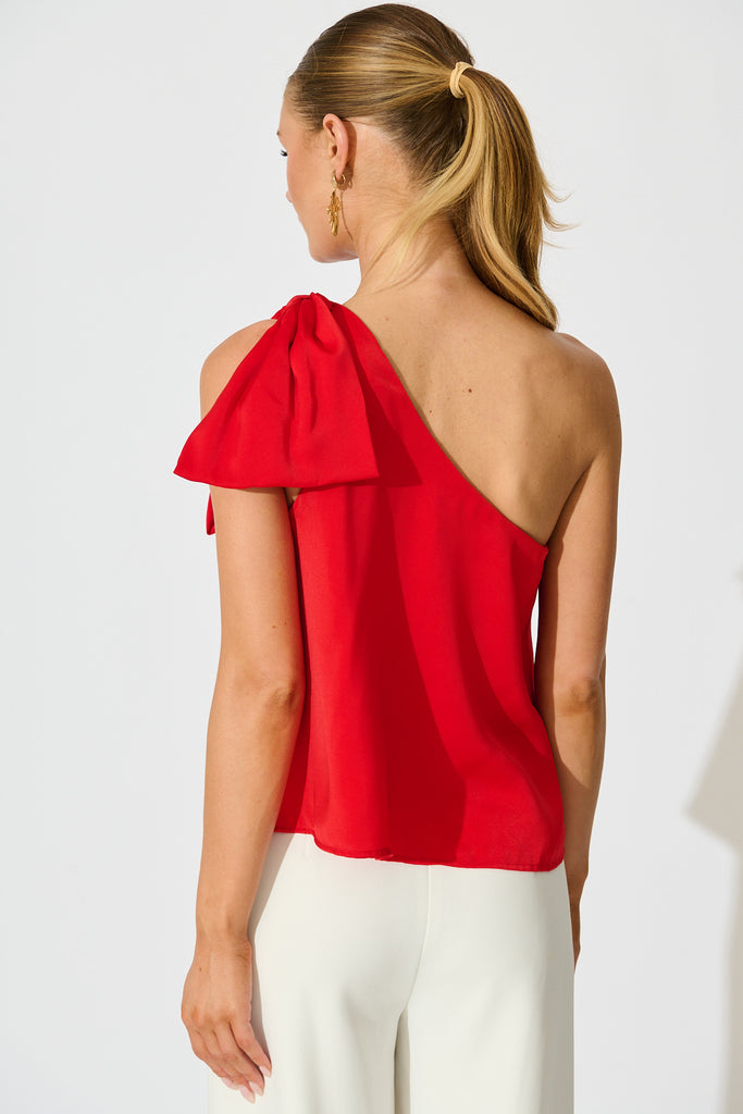 Denzel Top in Red Satin back
