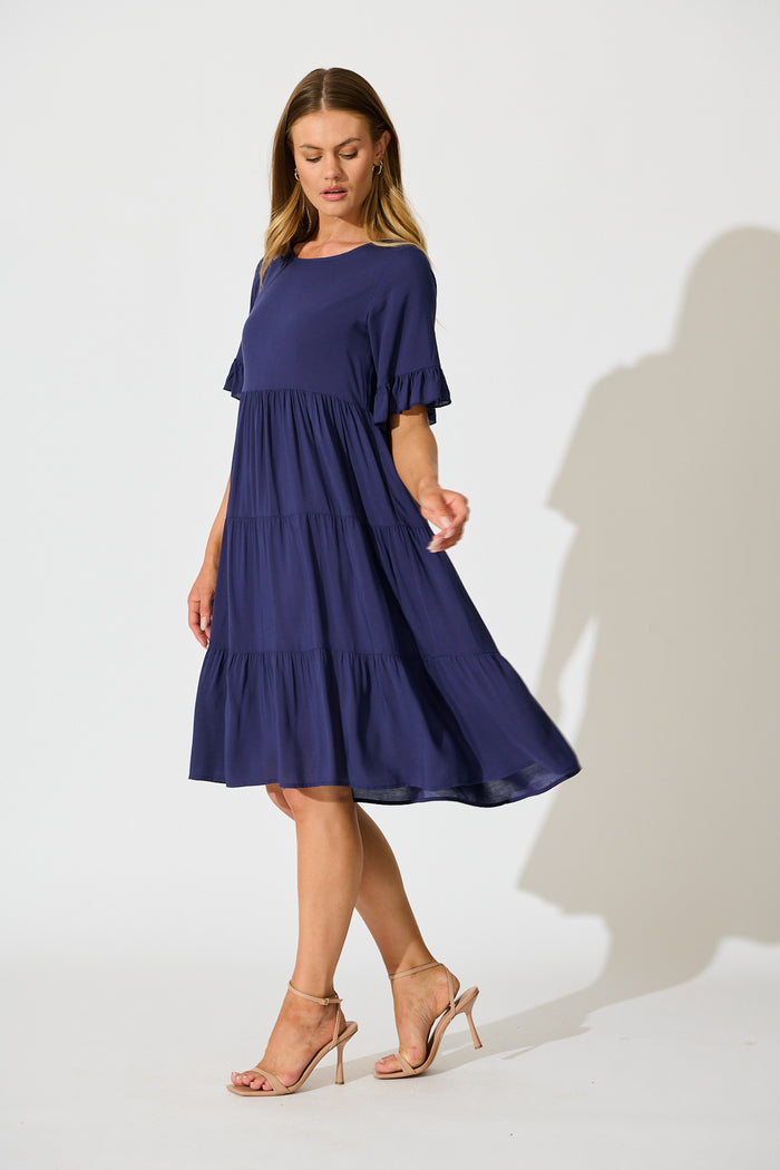 Layana Midi Dress in Navy side