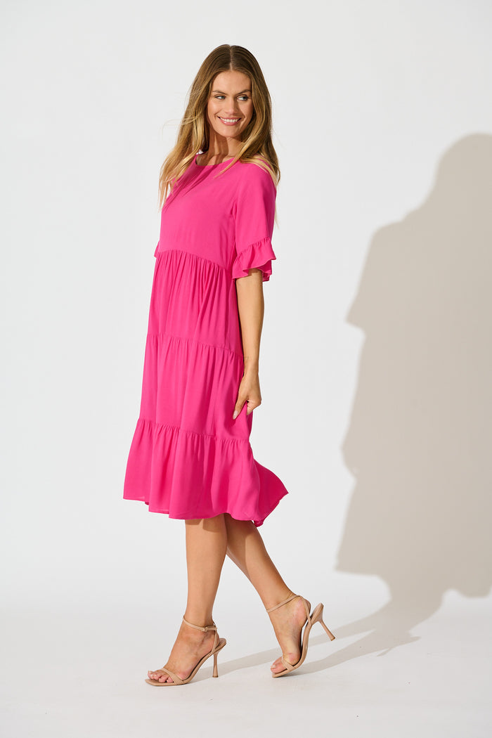 Layana Midi Dress in Pink side