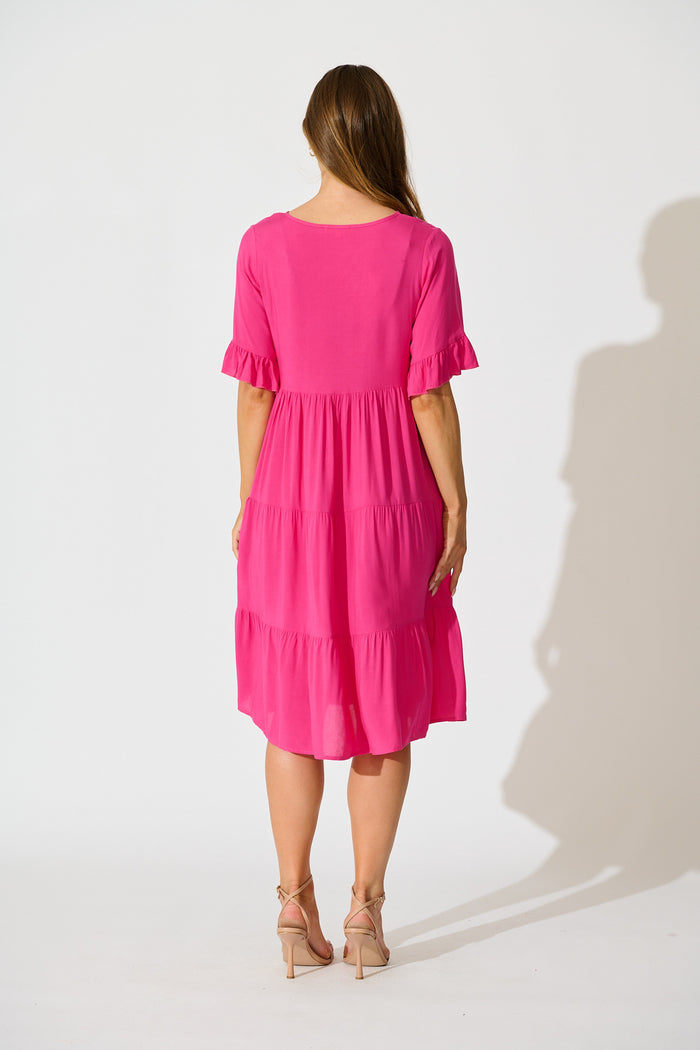 Layana Midi Dress in Pink back