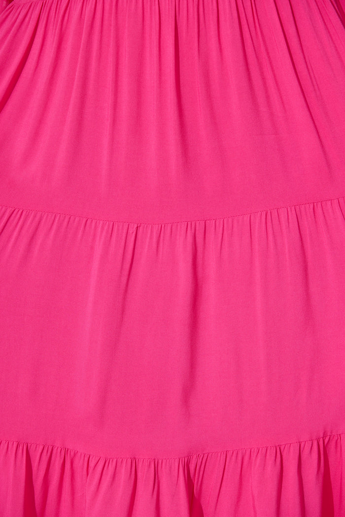 Layana Midi Dress in Pink fabric