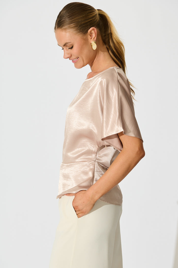 Satin Serenade Top in Champagne side