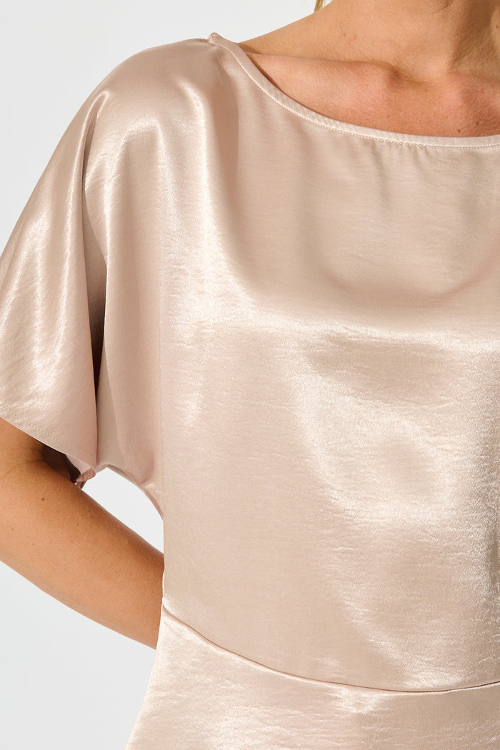 Satin Serenade Top in Champagne detail